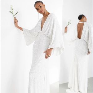 ASOS BRIDAL CIARA SEQUIN KIMONO DRESS